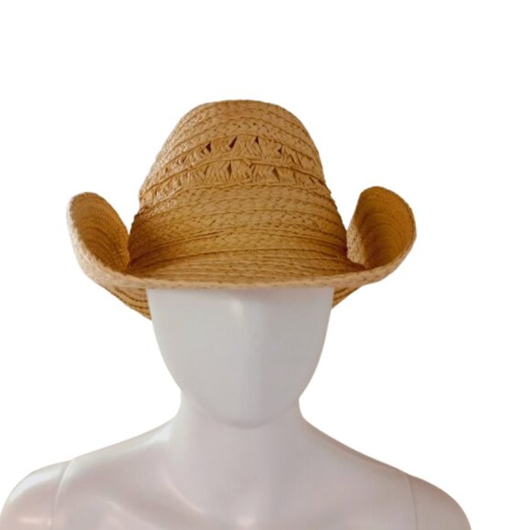 NWOT Paper Straw Cowboy Hat – Boho Western Festival Style - Picture 2 of 5
